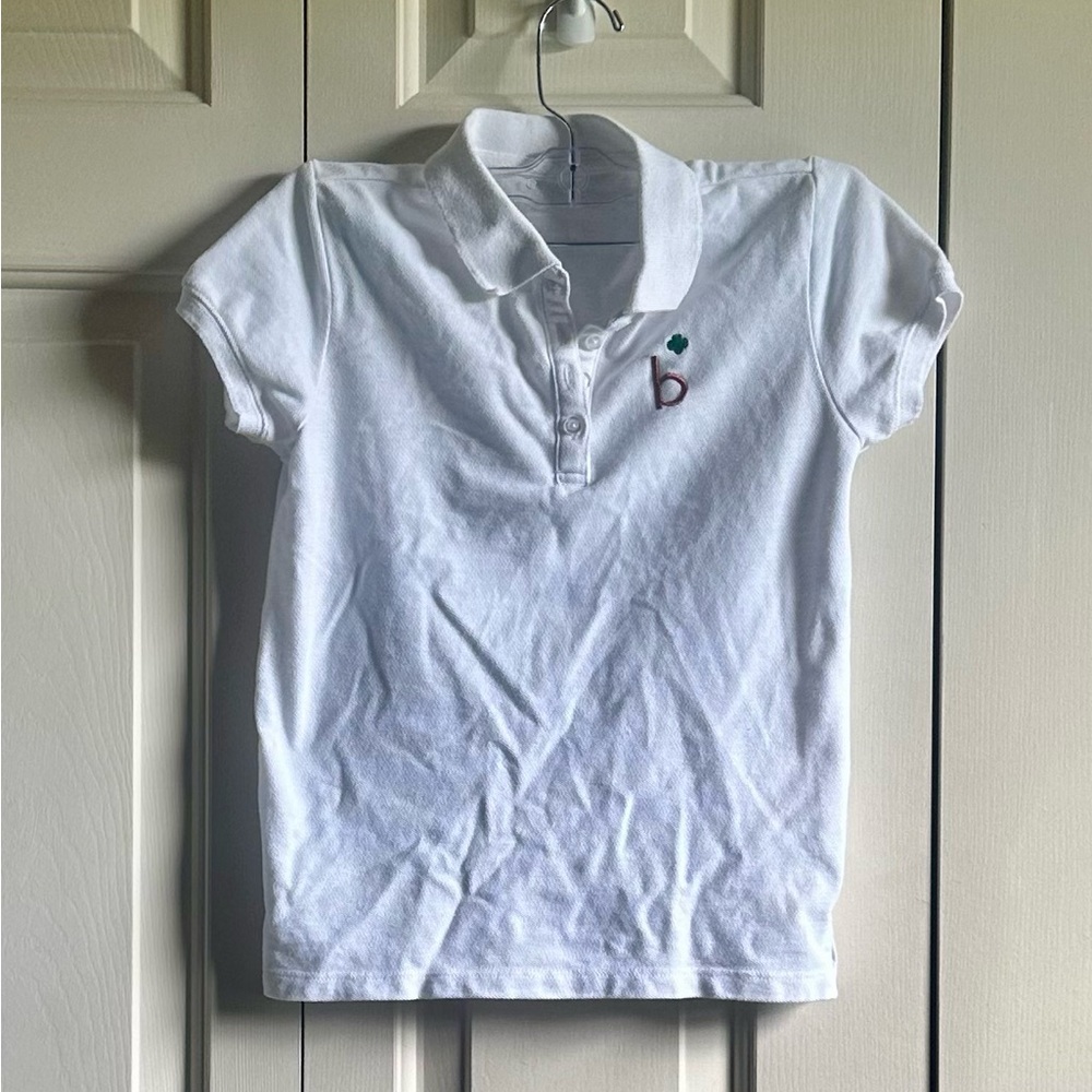 Girl Scout Brownie White Kids Polo Shirt - medium